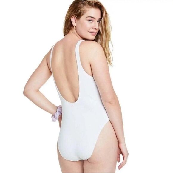 Stoney Clover Lane White Henley One Piece Swimsuit - Picture 2 of 6